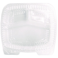Handi-Lock Three-Compartment Food Container, 8 x 3 x 8.87, Clear, Plastic, 250/Carton (6093S250)