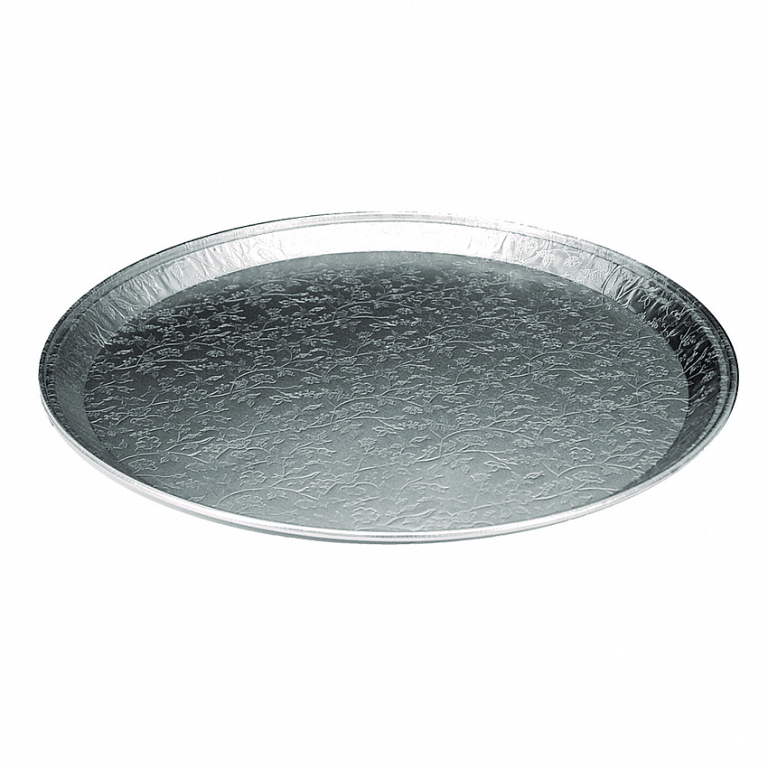 Aluminum Embossed Tray, 12" Diameter, 25/Carton (401380)