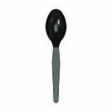 Mediumweight Polystyrene Wrapped Cutlery, Spoon, Plastic, Black, 1,000/Carton (TM53C1)