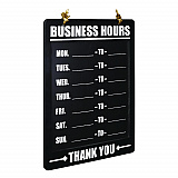 Business Hours Indoor/Outdoor Hanging Chalkboard, 10 x 0.38 x 20.75, Black/White (EGPHD0311AS)