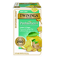 Probiotics Lemon and Ginger Herbal Tea Bags, 0.05 oz, 18/Box (TNA95223)