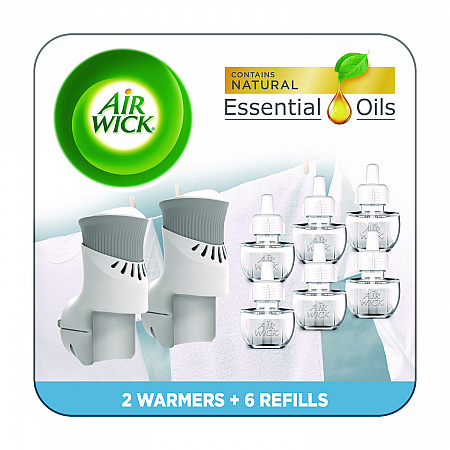 Plug-in Scented Oil Starter Kit, Fresh Linen, 0.67 oz, 8/Pack (01914CT)
