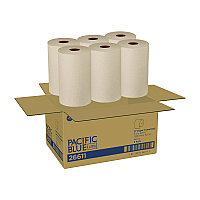 Pacific Blue Ultra Paper Towels, 1-Ply, 9" x 6,000 ft, Brown, 6/Carton (26611)