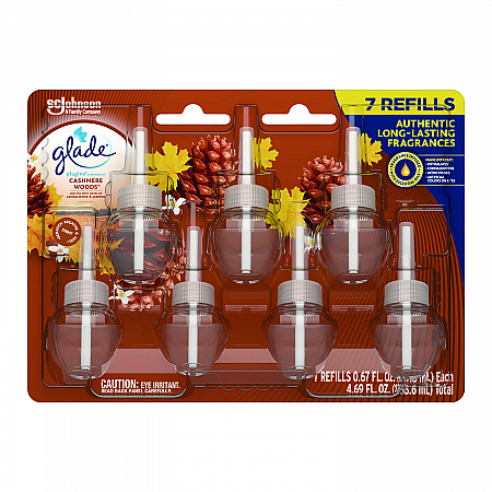 Plugins Scented Oil Refill, Cashmere Woods, 0.67 oz, 7/Pack (350769)
