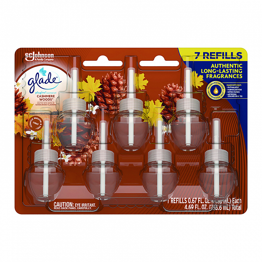 Plugins Scented Oil Refill, Cashmere Woods, 0.67 oz, 7/Pack (350769)