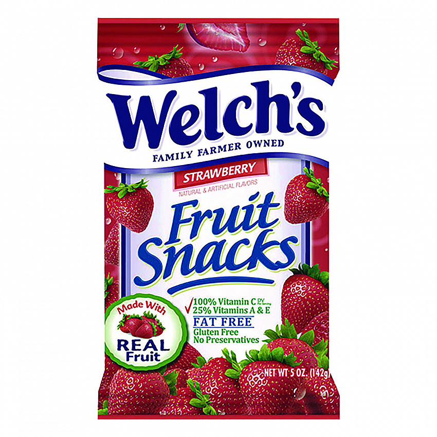 Fruit Snacks, Strawberry, 5 oz Pouch, 12/Box (PIM05096)