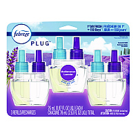 PLUG Air Freshener Refills, Mediterranean Lavender, 0.87 oz, 3/Pack (54367)