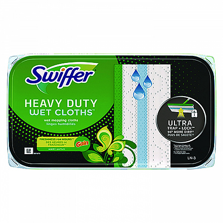 Heavy-Duty Wet Refill Cloths, 8 x 10, Gain Original Scent, White, 10 Cloths/Tub (76471)