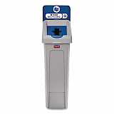 Slim Jim Recycling Station Kit, 1-Stream Mixed Recycling, 23 gal, Plastic, Gray/Blue (2185055)