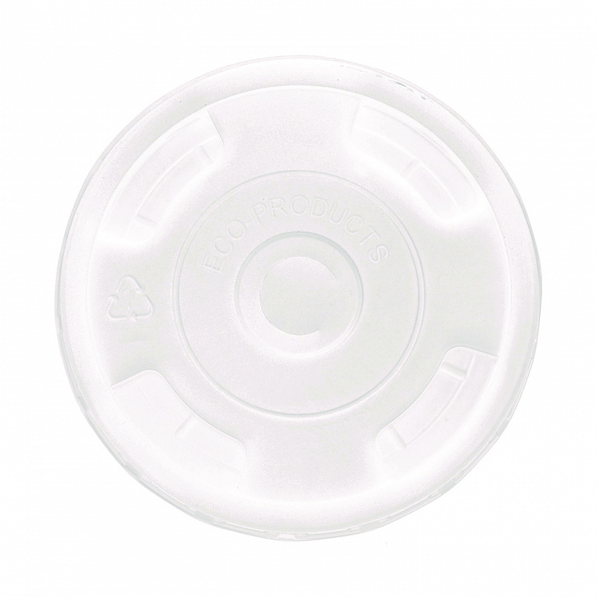 BlueStripe Recycled Content Cold Cup Flat Lids, Fits 9 oz to 24 oz Cold Cups, Plastic, Clear, 100/Pack, 10 Packs/Carton (EPCRFL)