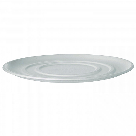 WorldView Molded Fiber Pizza Trays, 14 x 14 x 0.2, White, Sugarcane, 50/Carton (EPSCPTR14)