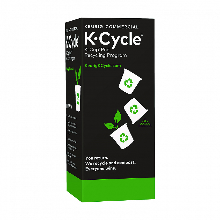 K-Cycle Cardboard Indoor Recycling Bin, Large, Cardboard, Black/Green/White, 5/Pack (5000350631)