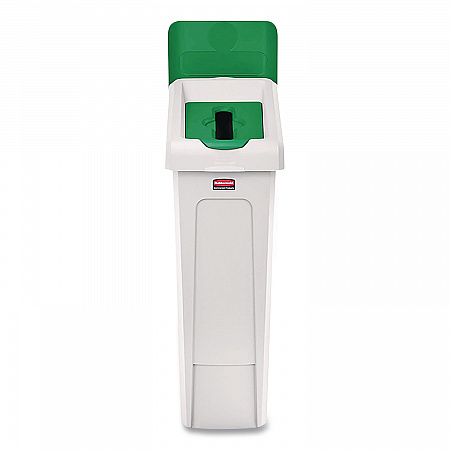 Slim Jim Recycling Station Kit, 1-Stream Paper, 23 gal, Plastic, Green/Gray (2185054)