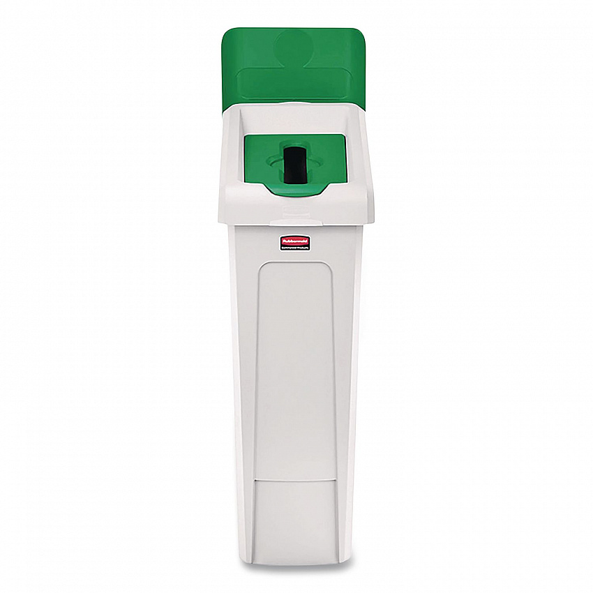 Slim Jim Recycling Station Kit, 1-Stream Paper, 23 gal, Plastic, Green/Gray (2185054)