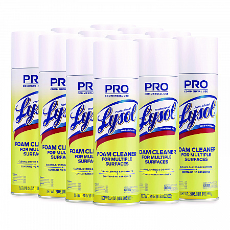 Disinfectant Foam Cleaner, Fresh Scent, 24 oz Aerosol Spray, 12/Carton (02775CT)