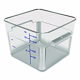 Squares Polycarbonate Food Storage Container, 12 qt, 11.13 x 11.13 x 8.25, Clear, Plastic (1195407)