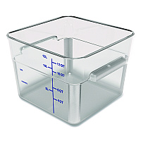 Squares Polycarbonate Food Storage Container, 12 qt, 11.13 x 11.13 x 8.25, Clear, Plastic (1195407)