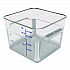 Squares Polycarbonate Food Storage Container, 12 qt, 11.13 x 11.13 x 8.25, Clear, Plastic (1195407)
