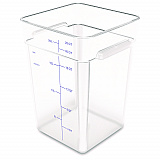 Squares Polycarbonate Food Storage Container, 22 qt, 11 13 x 11.13 x 15.72, Clear, Plastic (1195607)