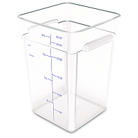 Squares Polycarbonate Food Storage Container, 22 qt, 11 13 x 11.13 x 15.72, Clear, Plastic (1195607)