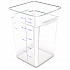 Squares Polycarbonate Food Storage Container, 22 qt, 11 13 x 11.13 x 15.72, Clear, Plastic (1195607)