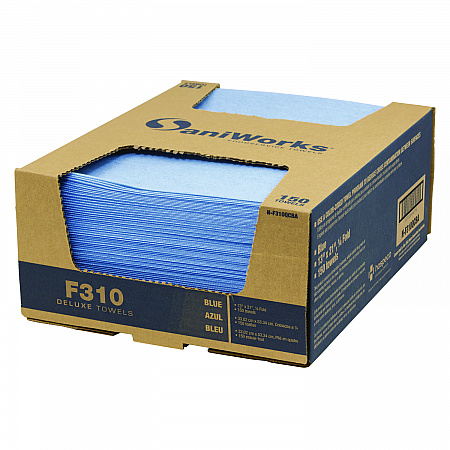 Deluxe Foodservice Wiper, 1-Ply, 13 x 21, Blue, 150/Carton (NF310QCBA)
