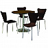 Pedestal Table with Four Espresso Jive Series Chairs, Round, 36