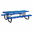 Expanded Steel Picnic Table, Rectangular, 96 x 62 x 29.5, Blue Top, Blue Base/Legs (277153BL)