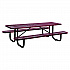 Expanded Steel Picnic Table, Rectangular, 96 x 62 x 29.5, Red Top, Red Base/Legs (277153RD)