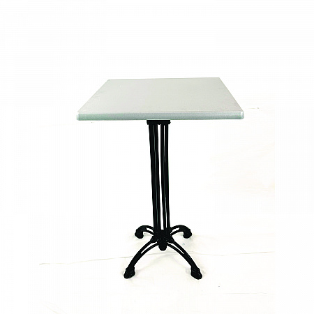 Topalit Tables, Square, 32 x 32 x 42, Brushed Silver Top, Black Aluminum Base/Legs (106A32322)