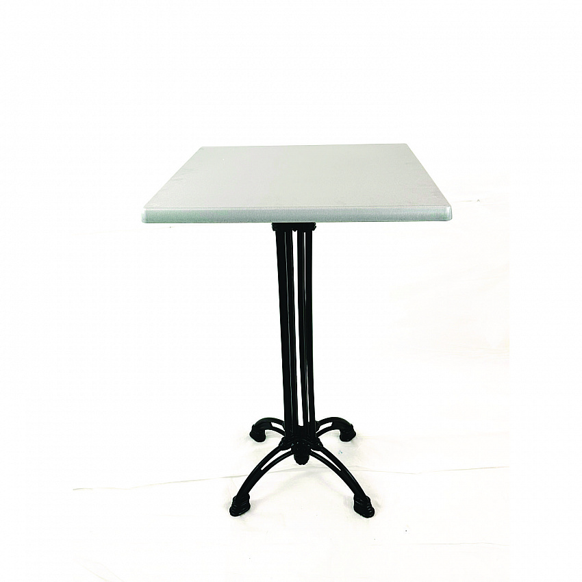 Topalit Tables, Square, 32 x 32 x 42, Brushed Silver Top, Black Aluminum Base/Legs (106A32322)