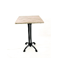 Topalit Tables, Square, 32 x 32 x 42, Washington Pine Top, Black Aluminum Base/Legs (106A32327)