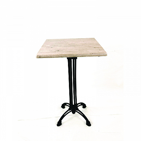 Topalit Tables, Square, 32 x 32 x 42, Washington Pine Top, Black Aluminum Base/Legs (106A32327)
