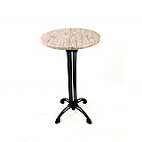 Topalit Tables, Round, 24" dia x 44"h, Washington Pine Top, Black Iron Base/Legs (106P24R7)