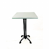 Topalit Tables, Square, 32 x 32 x 44, Brushed Silver Top, Black Iron Base/Legs (106P32322)