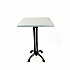 Topalit Tables, Square, 32 x 32 x 44, Brushed Silver Top, Black Iron Base/Legs (106P32322)