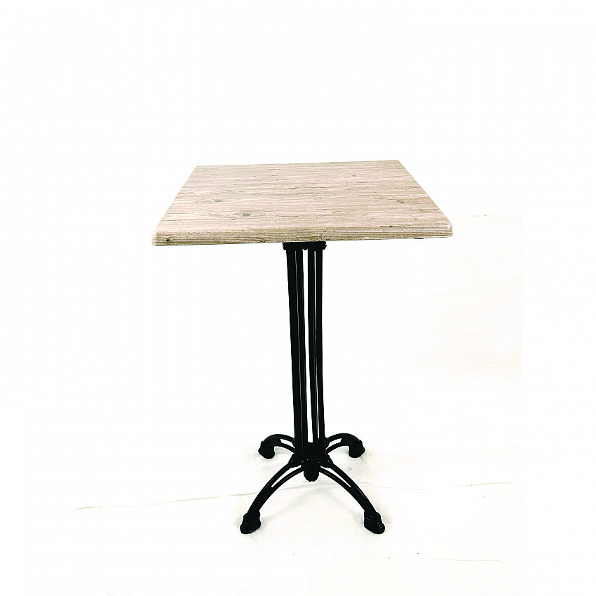 Topalit Tables, Square, 32 x 32 x 44, Washington Pine Top, Black Iron Base/Legs (106P32327)