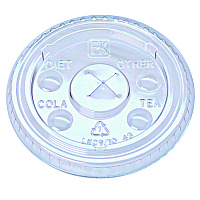 Kal-Clear/Nexclear Drink Cup Lids, X-Style Straw Slot/Flavor Buttons, Fits 9 oz to 10 oz Cold Cups, Plastic, Clear, 2,500/CT (LKC910)