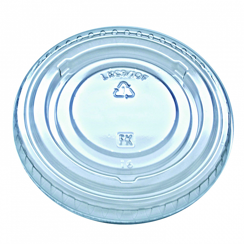 Kal-Clear/Nexclear Drink Cup Lids, Flat Lid with No Slot, Fits 9 oz to 10 oz Cold Cups, Plastic, Clear, 2,500/Carton (LKC910F)