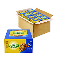 belVita Breakfast Biscuits, 1.76 oz Pack, Blueberry, 8 Packs/Box, 8 Boxes/Carton (02908)