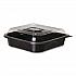 BlueStripe Premium Take-Out Containers, 6.77 x 6.6 x 2.31, Black/Clear, Base/Lid Combo, Plastic, 150/Carton (EPPTOR7)