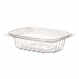 Renewable and Compostable Rectangular Deli Containers with Lid, 8 oz, 3 x 4.83 x 1.5, Clear, Plastic, 50/Pack, 4 Packs/Carton (EPRC8)