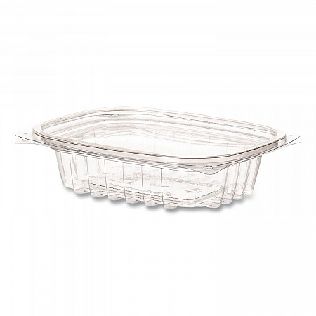 Renewable and Compostable Rectangular Deli Containers with Lid, 8 oz, 3 x 4.83 x 1.5, Clear, Plastic, 50/Pack, 4 Packs/Carton (EPRC8)