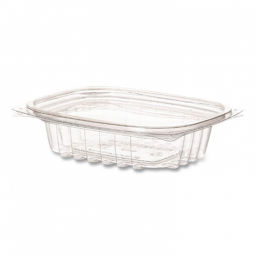 Renewable and Compostable Rectangular Deli Containers with Lid, 8 oz, 3 x 4.83 x 1.5, Clear, Plastic, 50/Pack, 4 Packs/Carton (EPRC8)