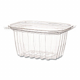 Renewable and Compostable Rectangular Deli Containers with Lid, 16 oz, 3 x 4 x 3, Clear, Plastic, 100/Pack, 3 Packs/Carton (EPRC16)