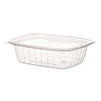 Renewable and Compostable Rectangular Deli Containers with Lid, 24 oz, 4 x 5.5 x 2, Clear, Plastic, 50/Pack, 4 Packs/Carton (EPRC24)