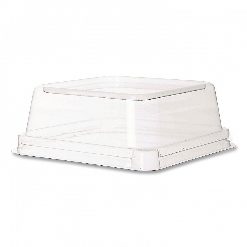 Renewable and Compostable Lids, Fits 5" Square Containers, Clear, Plastic, 50/Pack, 8 Packs/Carton (EPSCS5LID)