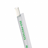 Clear Wrapped Straw, 7.75", PLA, 400/Pack, 24 Packs/Carton (EPST770)