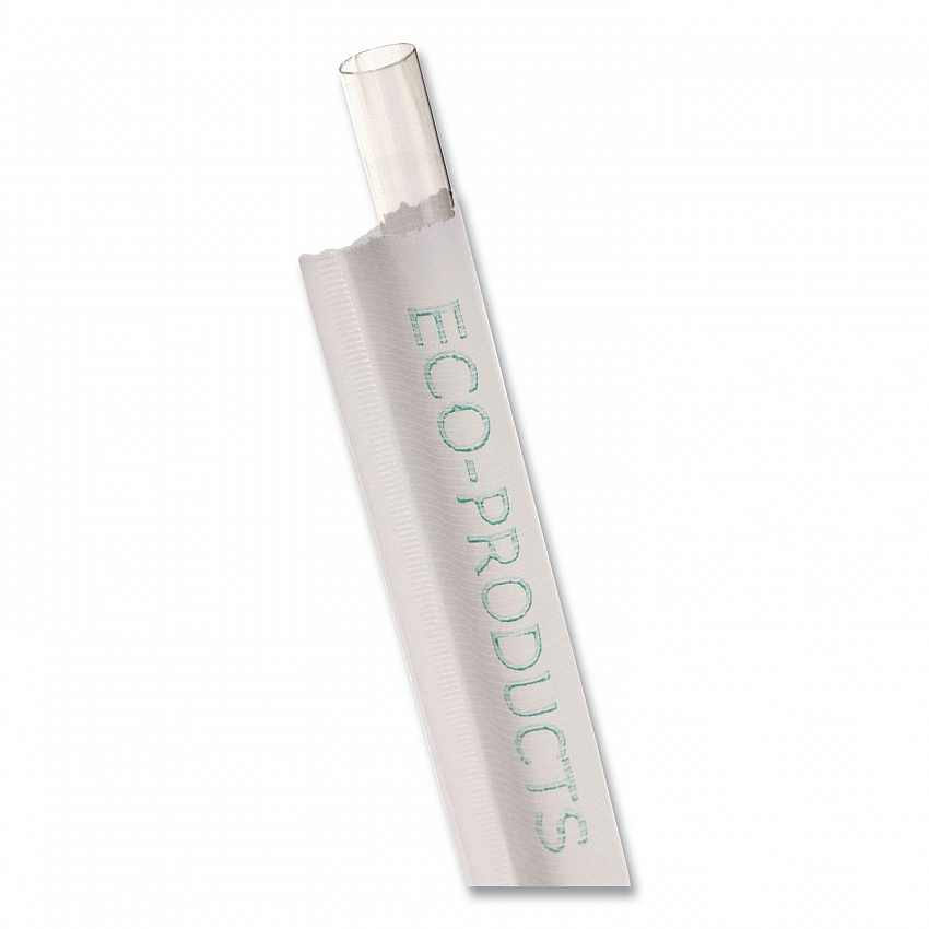 Wrapped Straw, 9.5", Plastic, Clear, 4,800/Carton (EPST990)