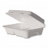Vanguard Renewable and Compostable Sugarcane Clamshells, 3 Compartments, 9 x 6 x 3, White, 250/Carton (EPB002NFA)